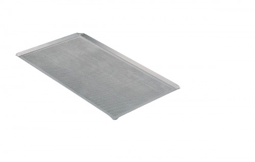 Plaque pâtissière perforée perforé aluminium Pâtissier 60x40 cm 1 mm Bords pincés De Buyer