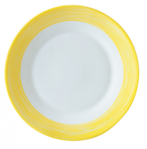 Assiette plate rond jaune verre opal Ø 19,5 cm Brush Arcoroc