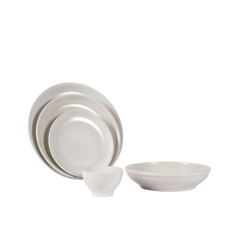 Assiette plate rond écru grès émaillé Ø 27 cm Gres Couleur Pro.mundi