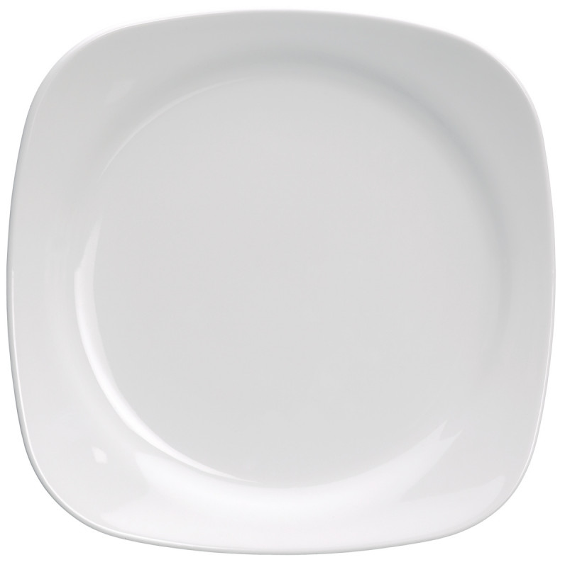 Assiette plate carré ivoire porcelaine 21x21 cm Ska Rak