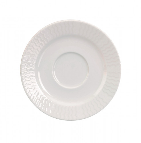 Sous-tasse à déjeuner rond ivoire porcelaine vitrifiée Ø 15 cm Ondine Rak