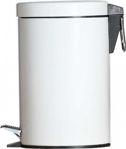 Poubelle à pédale rond blanc acier Probbax