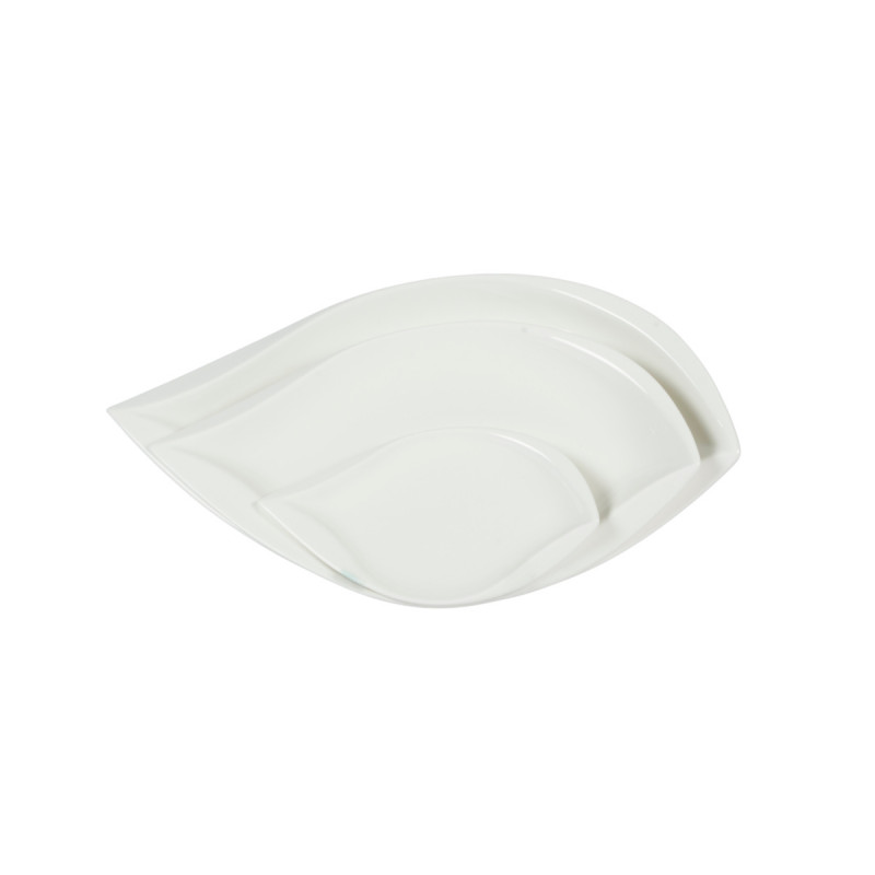 Assiette plate ovale blanc porcelaine 36,5x21 cm Folia Pro.mundi