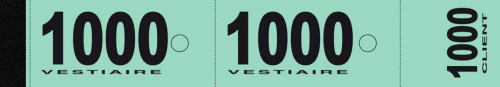 Numéro de vestiaire vert papier 20x3 cm (1000 pièces)