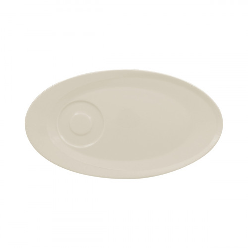 Sous-tasse à thé / déjeuner gourmand rond ivoire porcelaine vitrifiée 29 cm Giro Rak