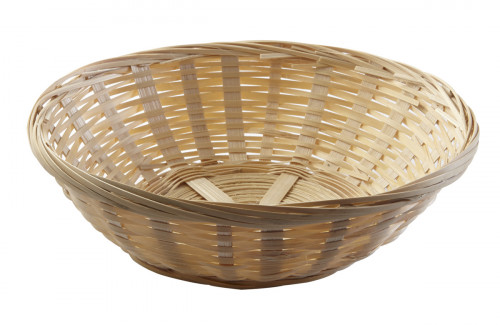 Corbeille rond beige bambou Ø 15 cm 6 cm Pro.mundi