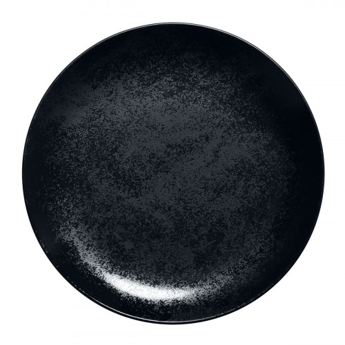 Assiette plate rond noir porcelaine vitrifiée Ø 28,2 cm Karbon Rak