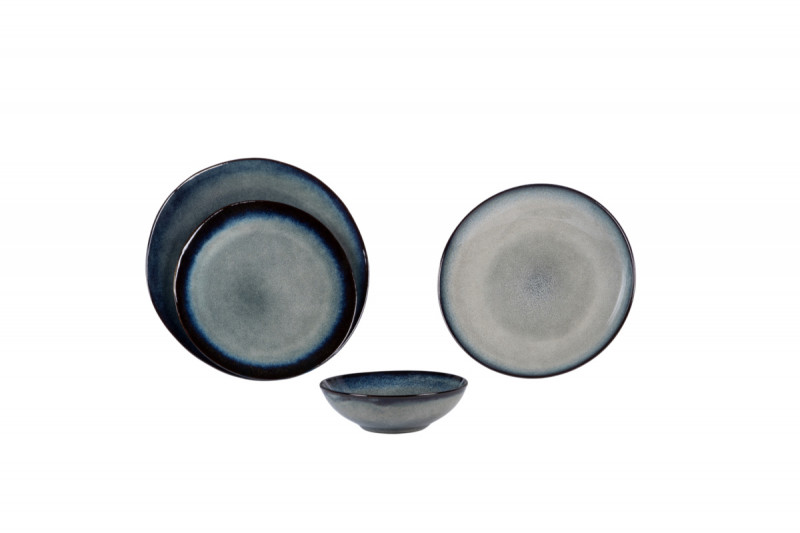 Assiette coupe plate rond gris grès émaillé Ø 21,5 cm Galaxy Pro.mundi