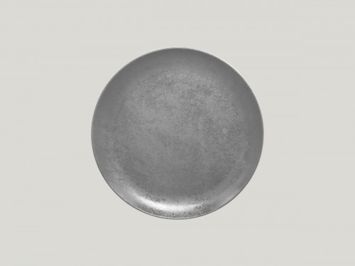 Assiette coupe plate rond gris porcelaine vitrifiée Ø 26,7 cm Shale Rak