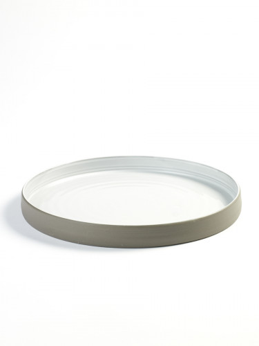 Assiette plate rond taupe porcelaine Ø 25,5 cm Dusk Serax