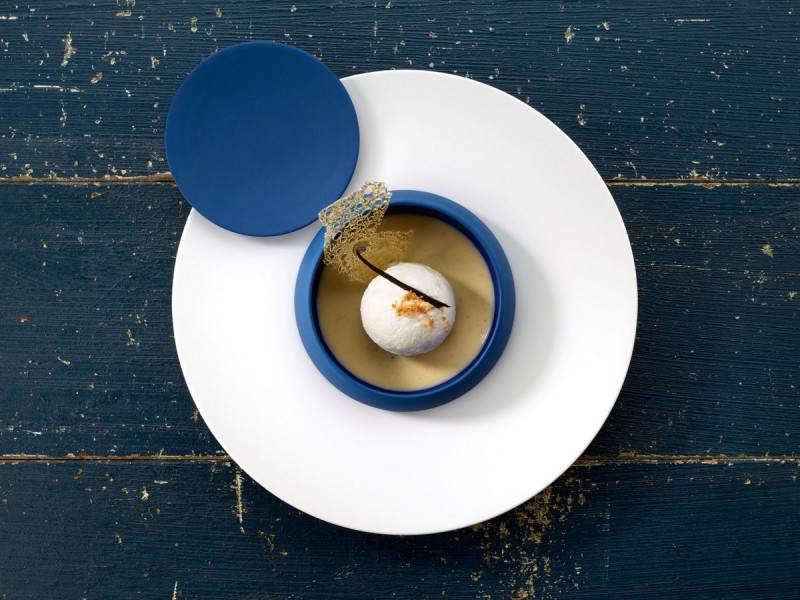 Couvercle rond bleu grès Ø 12,5 cm Gourmet Degrenne Degrenne