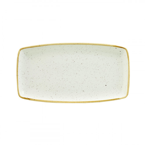 Assiette plate rectangulaire barley white porcelaine vitrifiée 29,5x15 cm Stonecast Churchill