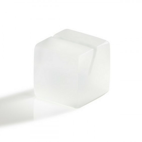 Porte-menu carré blanc résine Nacryl® 4x4x4 cm Mealplak