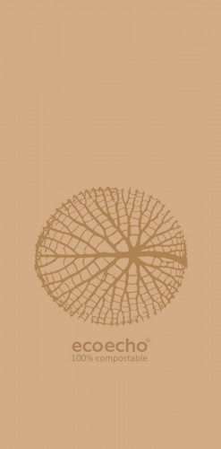 Serviette marron ouate de cellulose 40x20 cm pliée en 8 Organic Duni (300 pièces)
