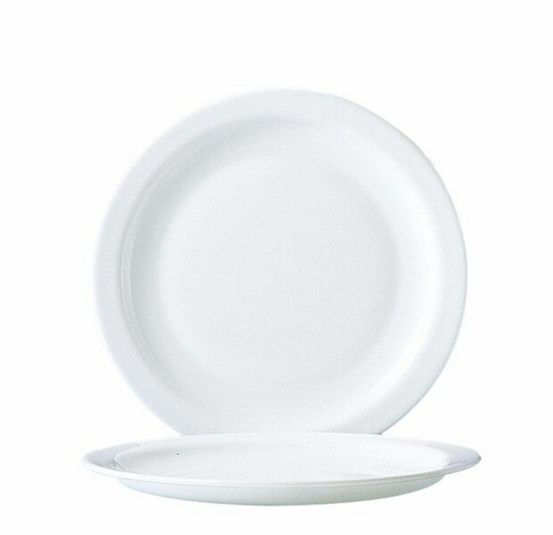 Assiette plate rond blanc verre opal Ø 23,5 cm Hoteliere Arcoroc