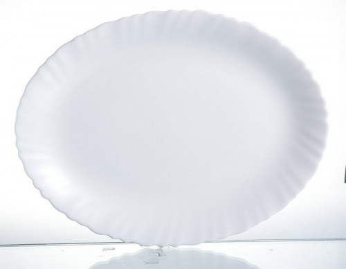 Plat ovale blanc verre opal 33 cm Feston Luminarc