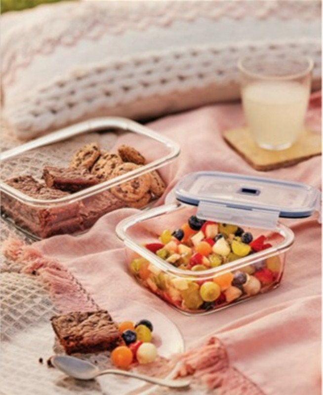 Boîte avec couvercle carré transparent verre trempé 17,64 cm Pure Box Active Luminarc