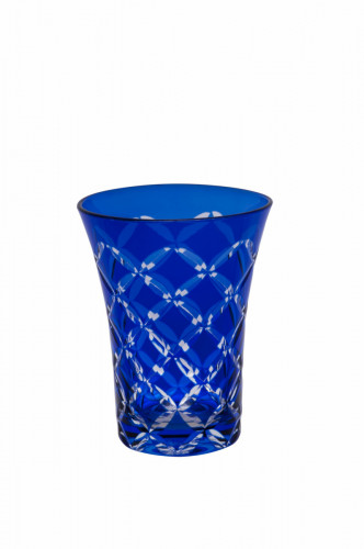 Gobelet forme haute bleu verre 27 cl Twins Geminiano Cozzi Venezia 1765