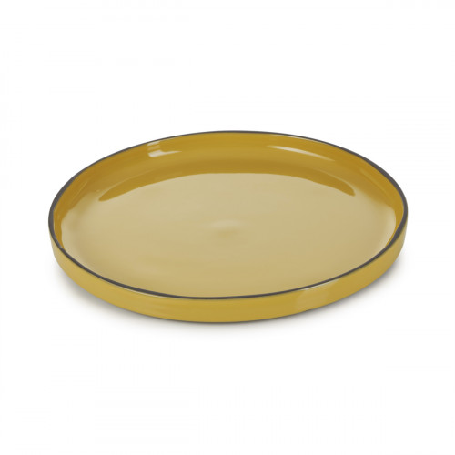 Assiette plate rond jaune porcelaine culinaire Ø 26 cm Caractère Revol