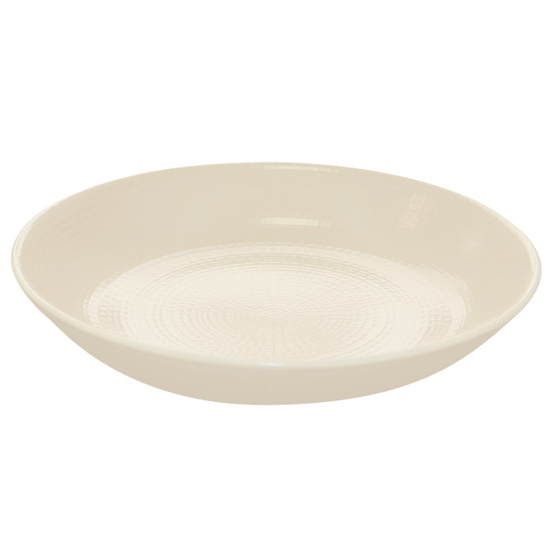 Assiette creuse rond blanc grès Ø 25 cm Modulo Nature Degrenne