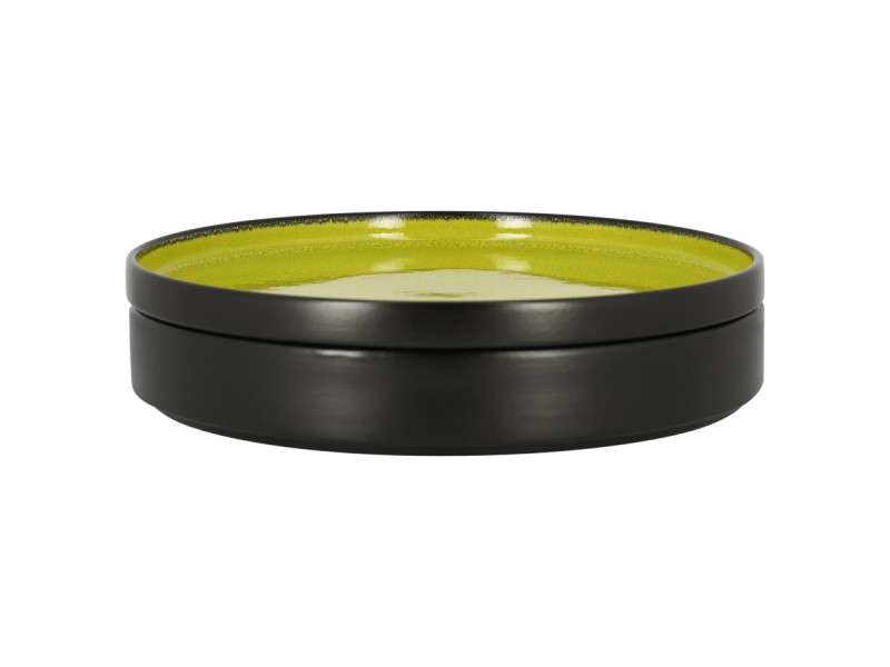 Assiette creuse rond vert porcelaine vitrifiée Ø 20 cm Fire Rak