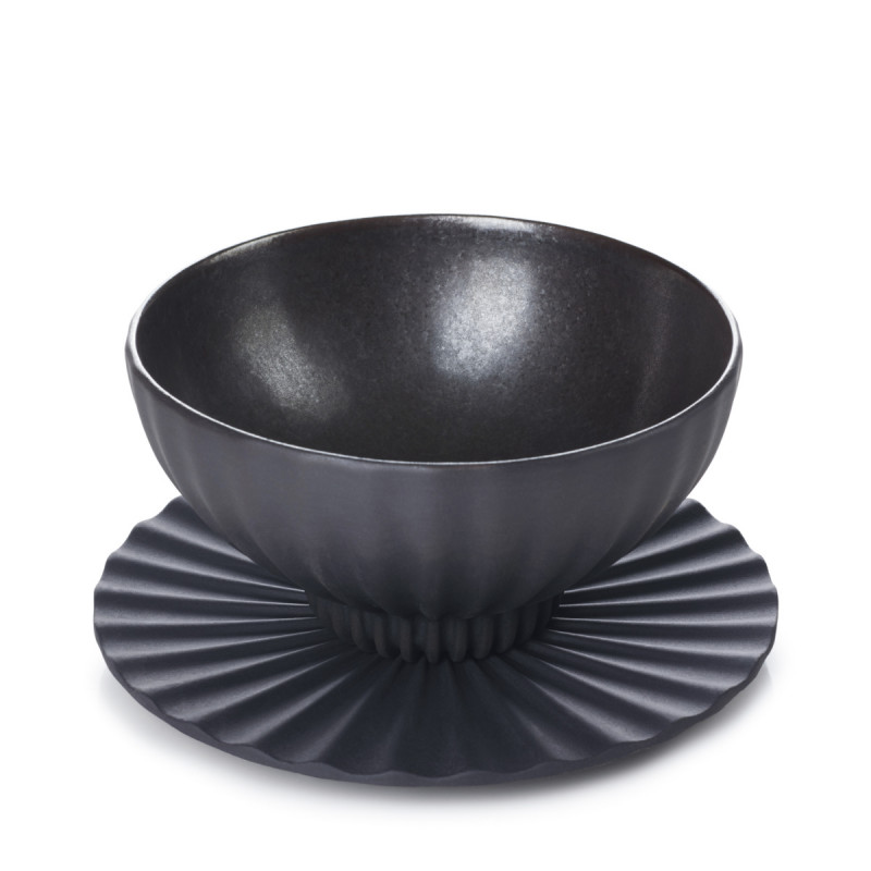 Bol rond noir porcelaine culinaire 28 cl Ø 12,5 cm Pekoe Revol