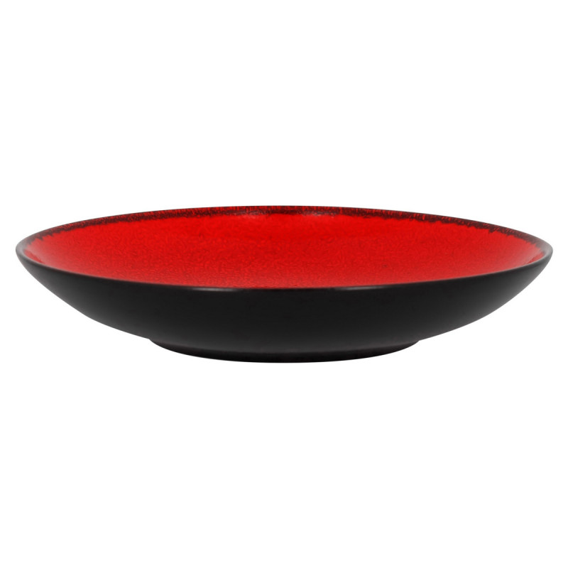 Assiette coupe creuse rond rouge porcelaine vitrifiée Ø 22,2 cm Fire Rak
