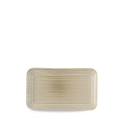 Assiette rectangulaire organique beige porcelaine vitrifiée 27x16 cm Norse Harvest Dudson
