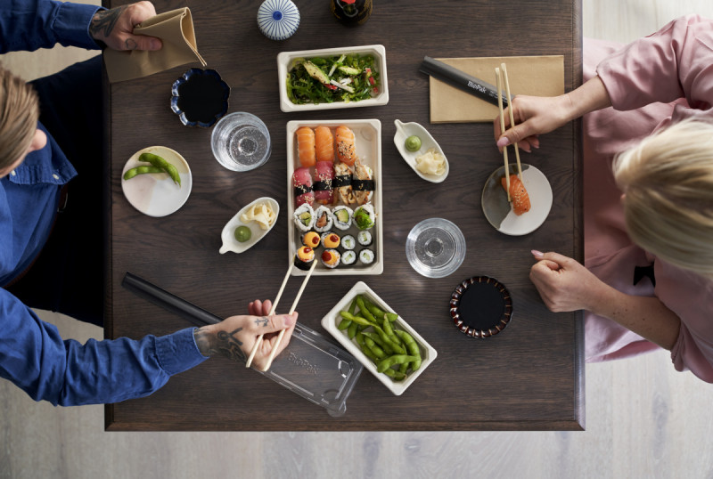 Plateau sushi 237x145x22 mm 500 ml Duni (100 pièces)