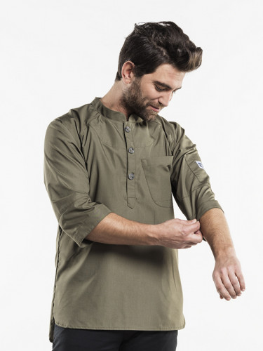 Veste homme manches longues vert L Bujutsu Chaud Devant