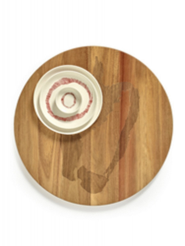 Bol rond blanc swirl - stripes rouge grès émaillé Ø 16 cm Feast By Ottolenghi Serax