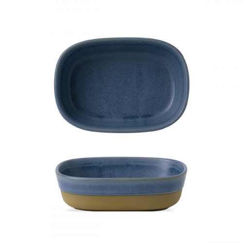 Plat à partager rectangulaire bleu porcelaine 17 cm Emerge Churchill