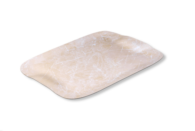 Plateau bois marbre beige 41x29 cm Papillon Platex