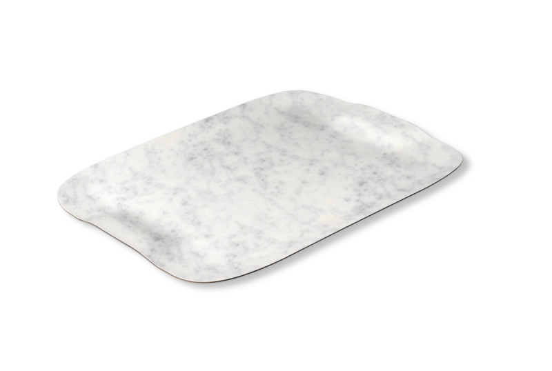 Plateau bois marbre blanc 41x29 cm Papillon Platex