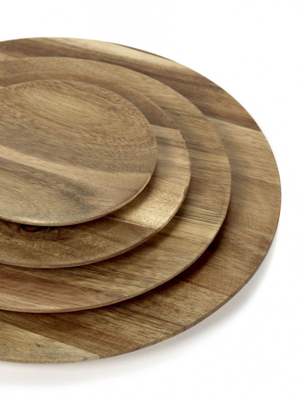 Assiette rond brun acacia Ø 20 cm Dune Serax