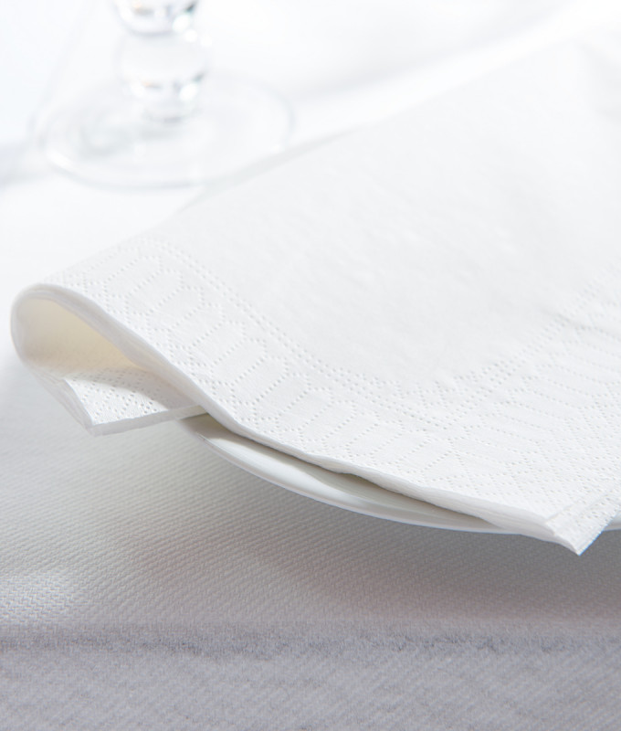 Serviette rond blanc ouate de cellulose 30x30 cm Essentials Collection (200 pièces)