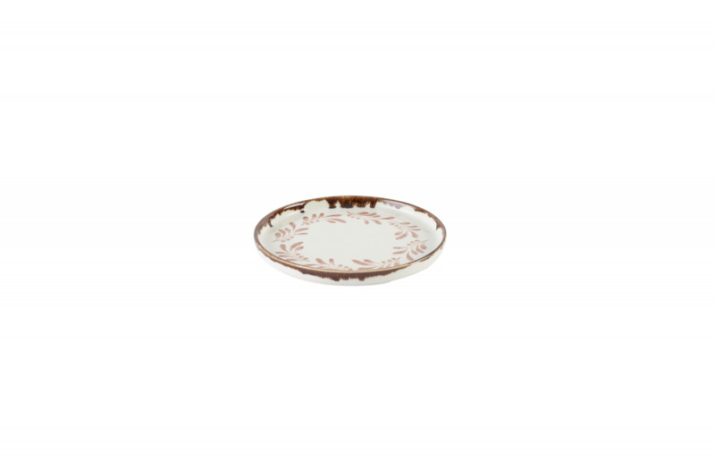 Assiette à bord droit rond terracotta porcelaine vitrifiée Ø 21 cm Harvest Mediterranean Dudson