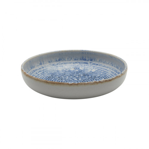 Assiette creuse rond bleu grès émaillé Ø 22 cm Ice Accolade