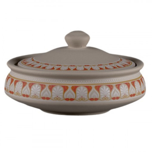 Bol avec couvercle rond baantna argila Décor Rangeen porcelaine Ø 15,5 cm Earth Rak