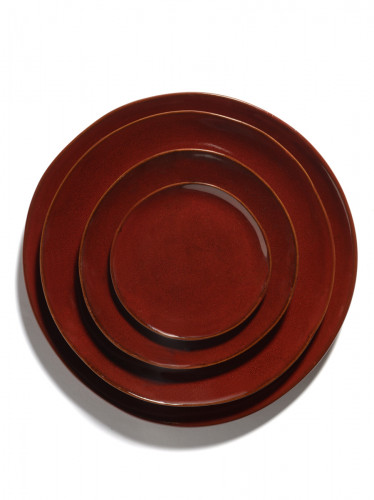Assiette coupe plate rond Venetian red grès émaillé 14,5x14,5 cm La Mère Serax