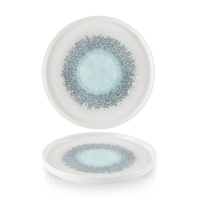 Assiette à bord droit rond Aquamarine porcelaine vitrifiée Ø 26 cm Fusion Churchill