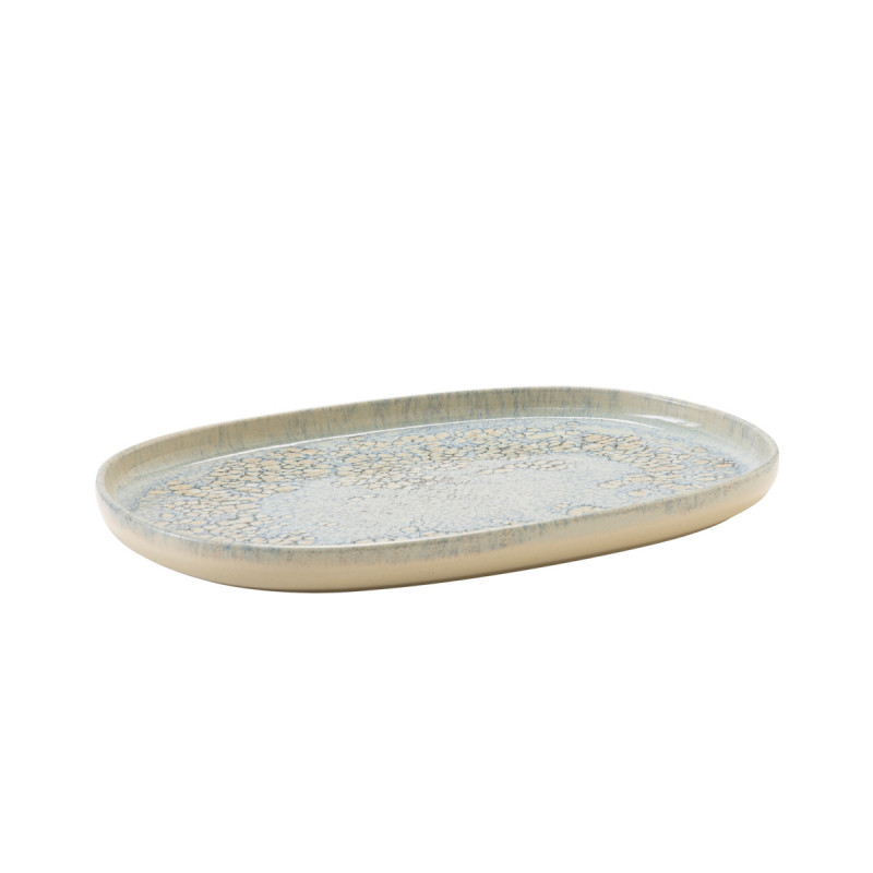 Assiette ovale rond grès 33x22,5 cm Tropic Accolade