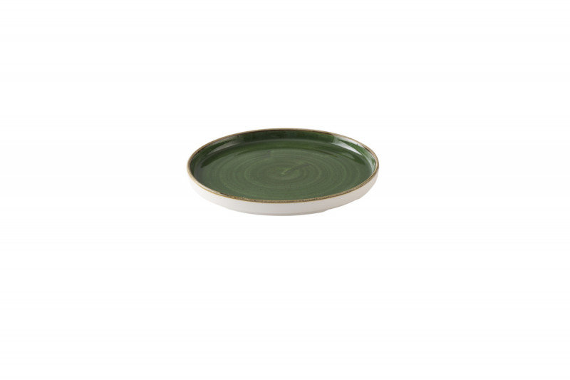 Assiette coupe plate rond Sorrel Green porcelaine vitrifiée Ø 26 cm Stonecast Churchill