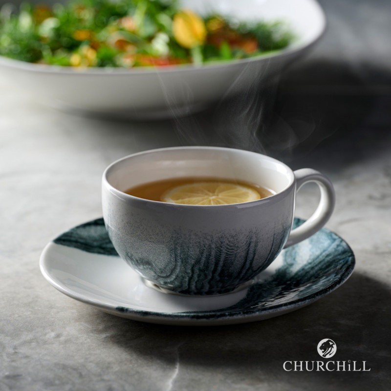 Sous-tasse à expresso rond Black porcelaine vitrifiée Ø 11 cm Tide Churchill