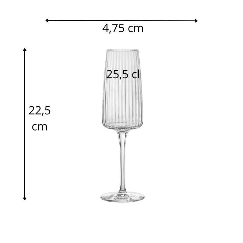 Flûte à prosecco verre cristallin 25,5 cl Exclusiva Bormioli Rocco