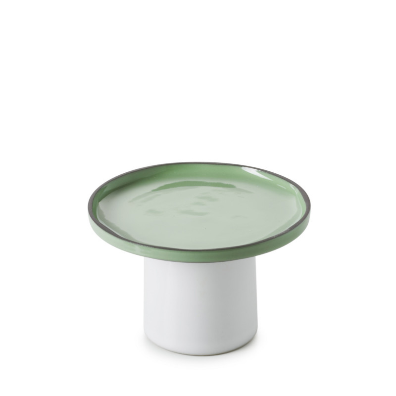 Présentoir à pâtisserie porcelaine menthe Ø 15 cm 9,5 cm Caractère Revol