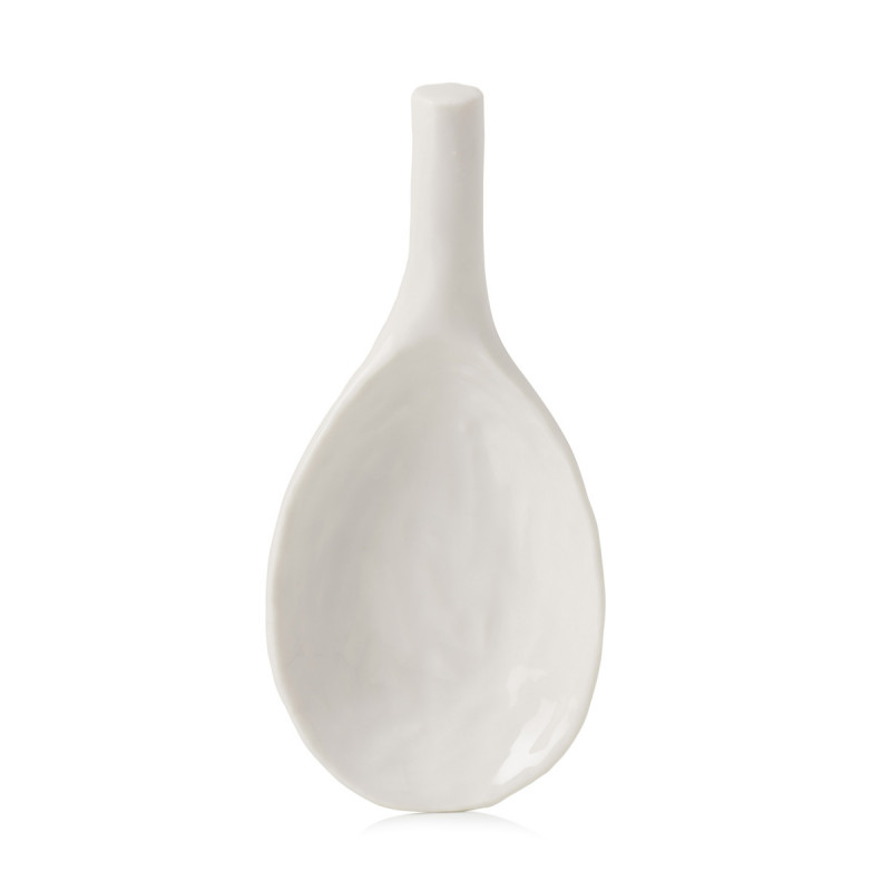 Cuillère amuse-bouche irrégulier Blanc albâtre porcelaine 13,5 cm Yli Revol