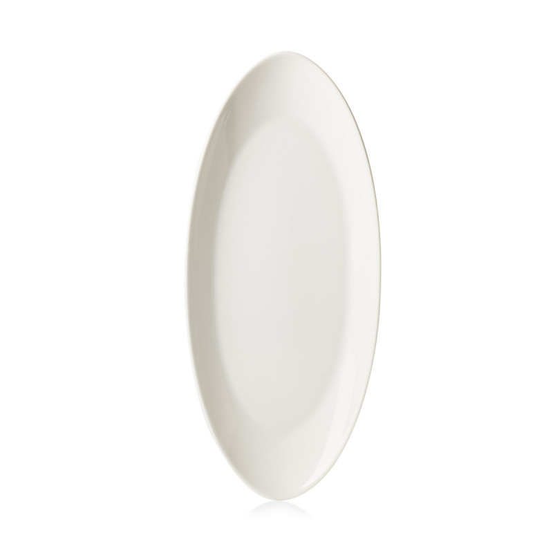 Assiette plate ovale blanc porcelaine 36x16 cm Madeleine Revol