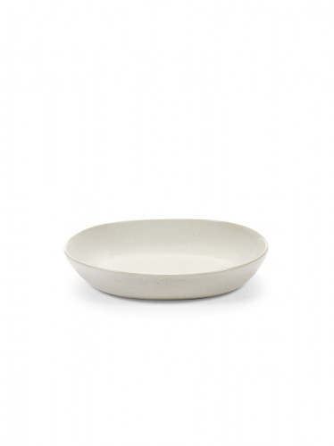 Assiette coupe creuse ovale Off White grès émaillé 23x21 cm Out Of Lines Serax