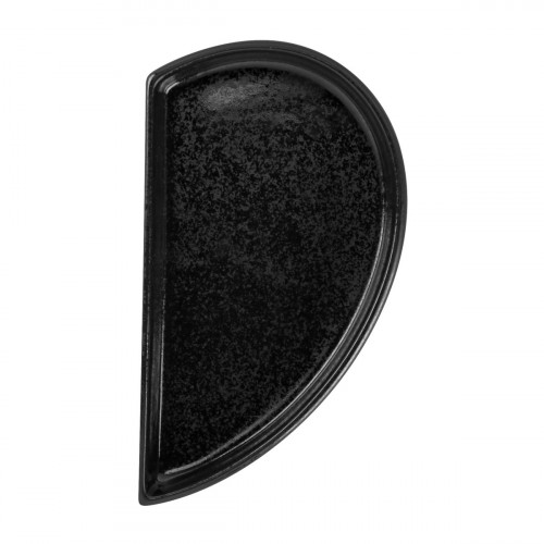Assiette plate partie droite noir porcelaine 10x18 cm Cliché Rak